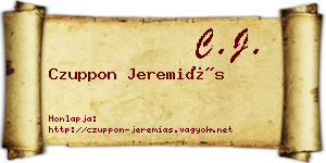 Czuppon Jeremiás névjegykártya